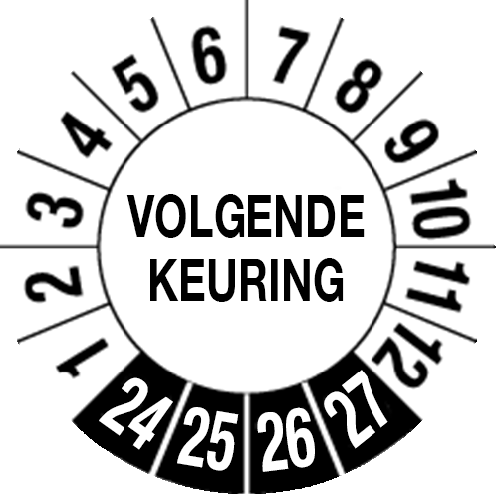 Keuringssticker "Volgende keuring" - 4 jaar (NL)