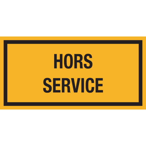 Magneetbord met tekst "Hors Service"