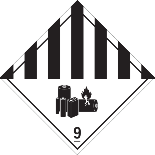 Magneet Bord Lithium Batterijen 9 - ADR, ADN, IMO, IMDG, RID en IATA