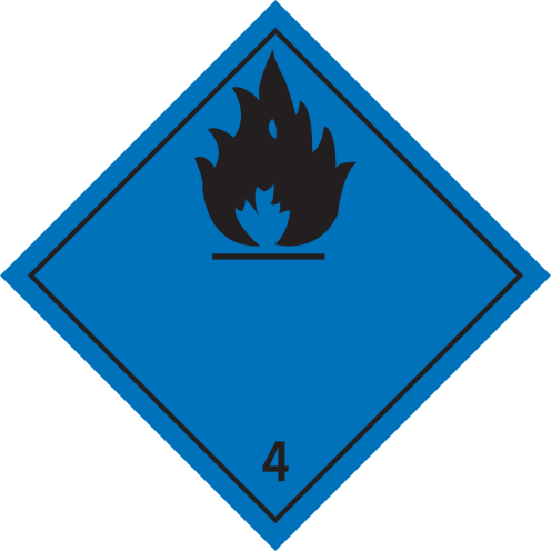 Magneet bord Gevaarlijk voor contact met water 4.3 - ADR, ADN, IMO, IMDG, RID en IATA