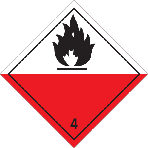 Magneet bord Voor Zelfontbranding Vatbare Stoffen 4.2 - ADR, ADN, IMO, IMDG, RID en IATA