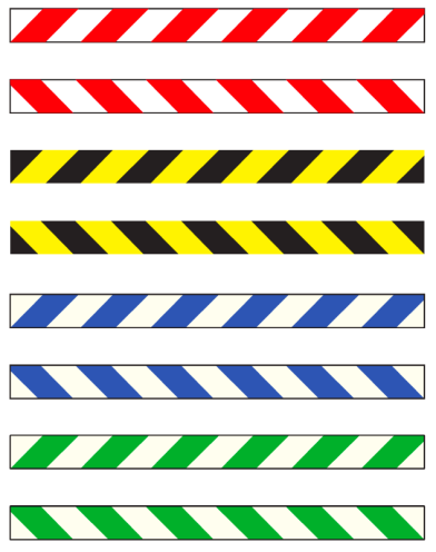 Markeringsbanden in verschillende kleuren en breedtes
