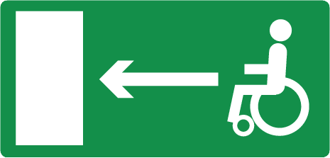 Nooduitgang mindervalide links (bordje)