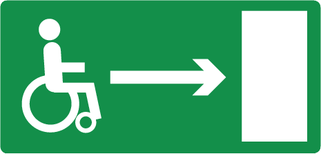 Nooduitgang mindervalide rechts (bordje)