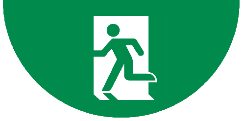 Vloersticker Nooduitgang links