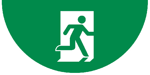 Vloersticker Nooduitgang naar rechts