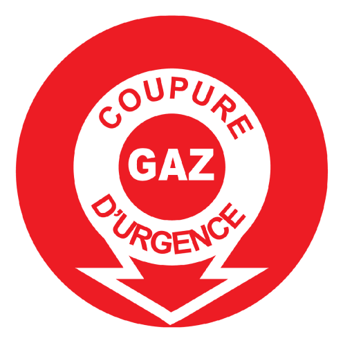 Autocollant coupure d'urgence gaz