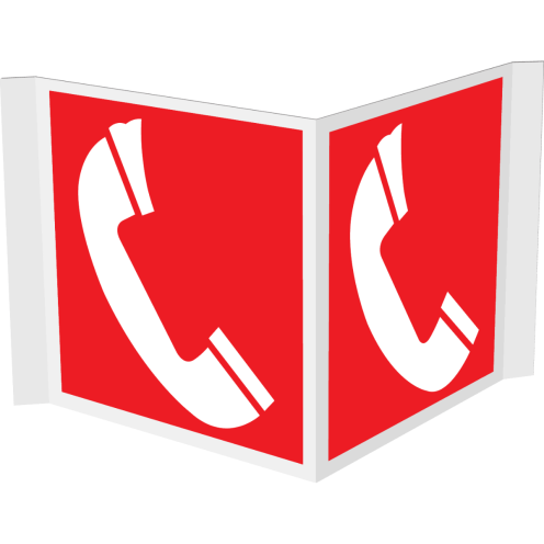 Panorama bord met pictogram van een noodtelefoon