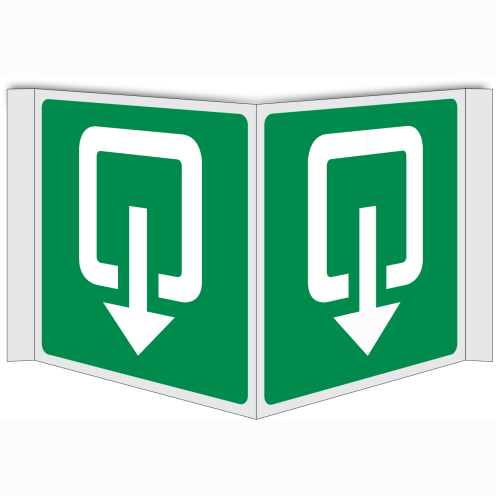 Panorama bord met pictogram uitgang