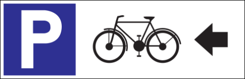 Parkeerbord "Fietsen links" Dibond 340x110mm