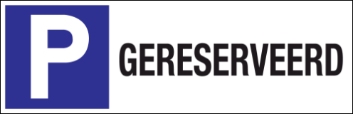 Parkeerbord "Gereserveerd" Dibond 340x110mm
