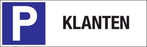 Parkeerbord "Klanten" Dibond 340x110mm