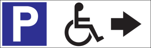Parkeerbord "Mindervalide rechts" Dibond 340x110mm