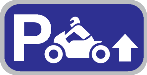 Parkeerbord "Motoren rechtdoor" aluminium 400x200mm