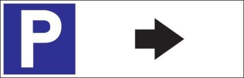 Parkeerbord "Parkeren rechts" Dibond 340x110mm