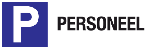 Parkeerbord "Personeel" Dibond 340x110mm