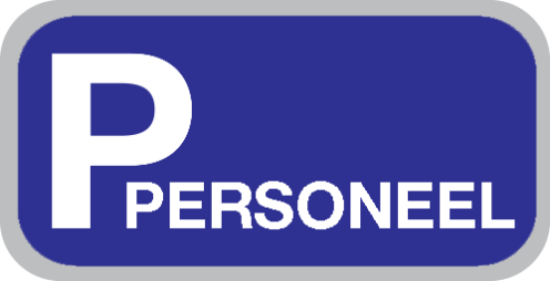 Parkeerbord "Personeel" aluminium 400x200mm