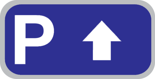 Parkeerbord "Parkeren rechtdoor" aluminium 400x200mm