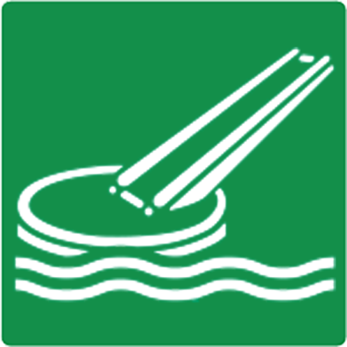 Bord met pictogram evacuatie glijbaan ISO 7010