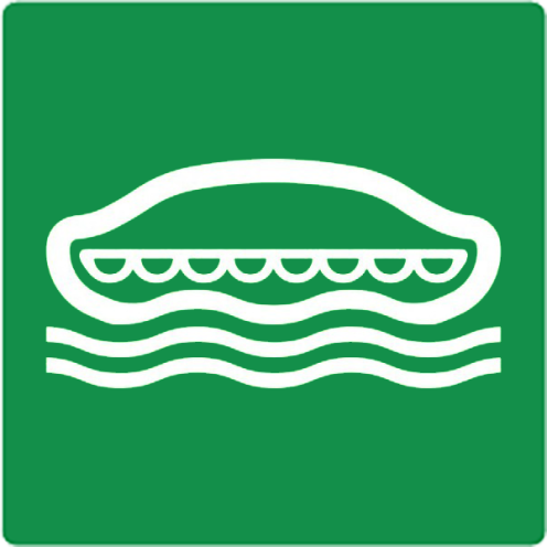 Sticker met pictogram overlevingsboot ISO 7010