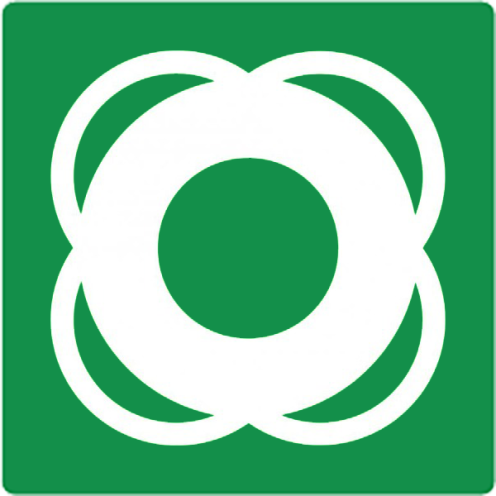 Bord met pictogram reddingsboei ISO 7010