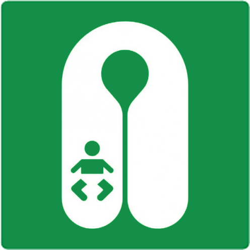 Bord met pictogram reddingsvest baby ISO 7010