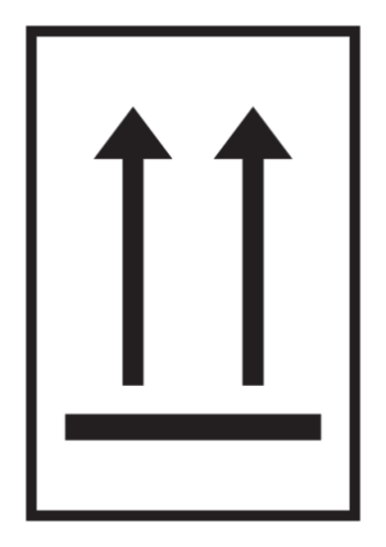 Sticker met pictogram Deze zijde boven zwart