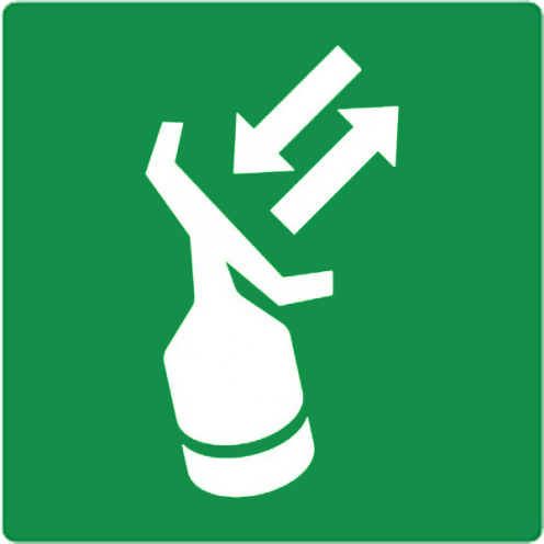 Sticker met pictogram zoek en redding transponder ISO 7010