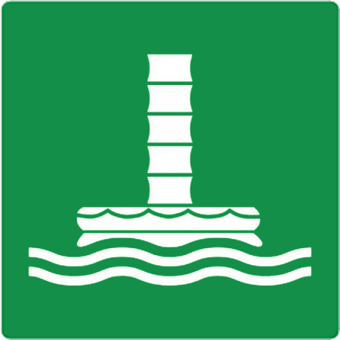 Bord met pictogram vluchtkoker ISO 7010