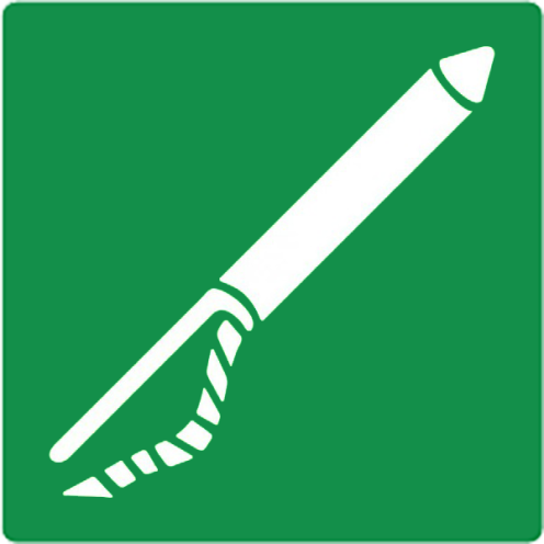 Bord met pictogram werplijn apparaat ISO 7010