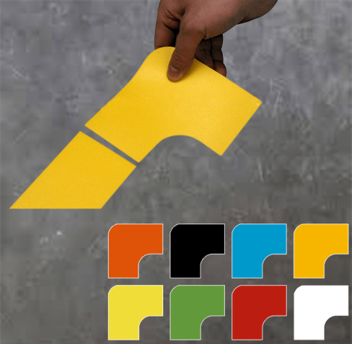 PictoRoute vloersticker 90º hoek voor vloerbelijning