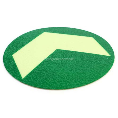 Cirkel met pijl fotoluminescerend