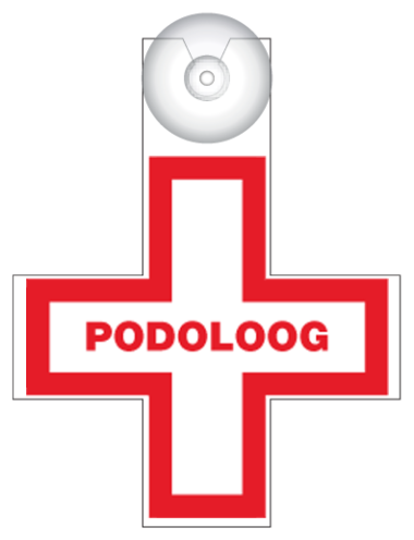 Podoloog op bezoek (bordje)