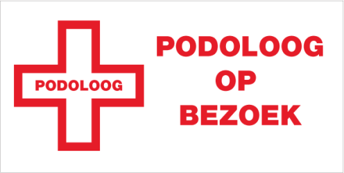 Podoloog op bezoek (bordje)