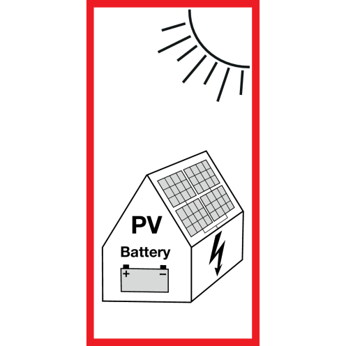 PV sticker voor PV installatie met batterij