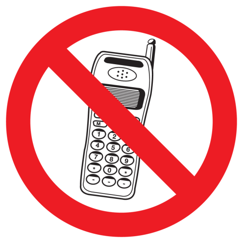 Sticker met pictogram Mobiele telefoon verboden (Raamsticker)