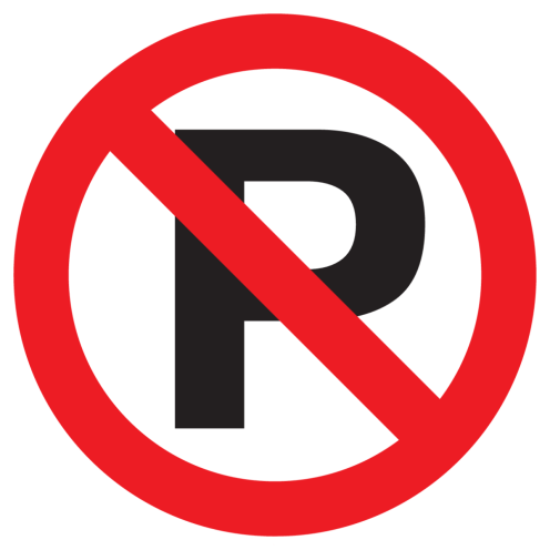 Sticker met letter P voor Verboden te parkeren (Raamsticker)