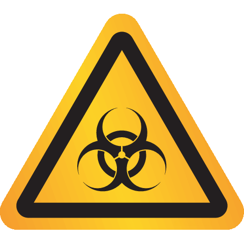 Reflecterende sticker met pictogram "Waarschuwing Biologisch Gevaar"