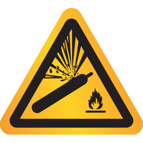 Reflecterende sticker met pictogram "Waarschuwing Gasfles"