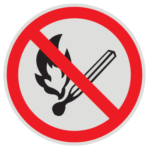 Reflecterende sticker met pictogram Roken en Open vuur verboden ISO7010 - P003