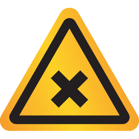 Reflecterende sticker met pictogram "Waarschuwing Schadelijke, Irriterende Stoffen"