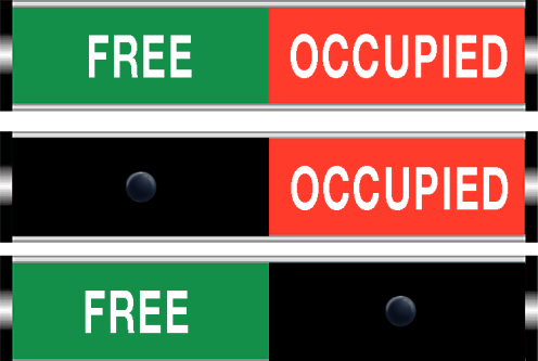 Schuifbordje "Free - Occupied"