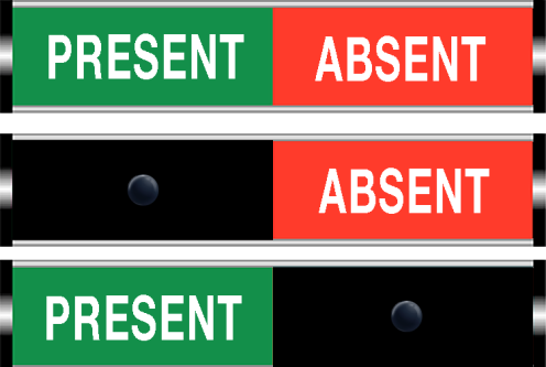 Schuifbord "Present - Absent"