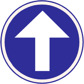 Verplichte richting container signalisatie