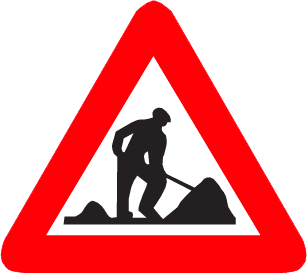 Signalisatie container Werk in uitvoering