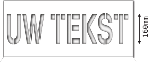 Sjabloon "Eigen tekst" 1000x300mm