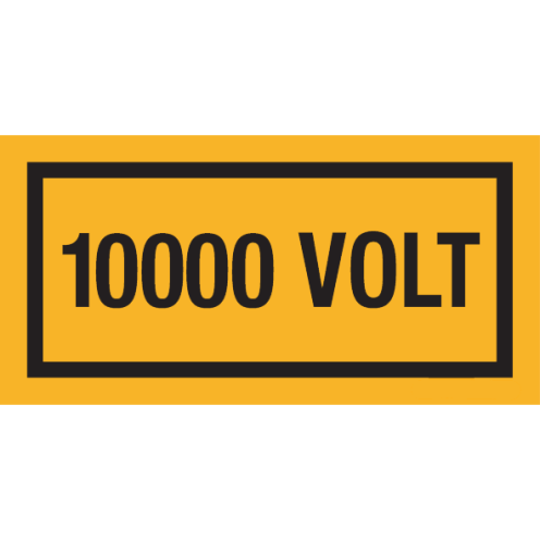 Sticker met tekst "10000 Volt"
