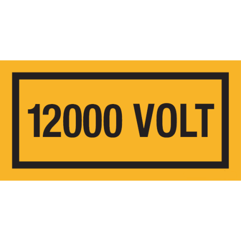 Sticker met tekst "12000 Volt"