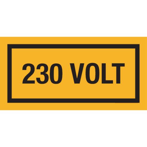 Sticker met tekst "230 Volt"