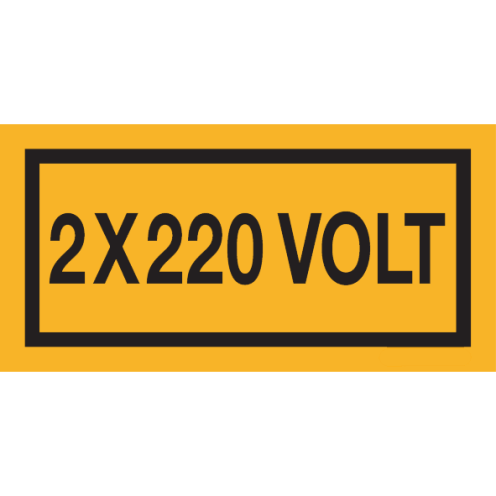 Sticker met tekst "2x220 Volt"
